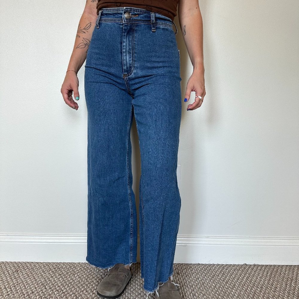 ZARA Marine high waisted straight jeans